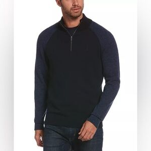 Original Penguin by Munsingwear Men's Navy Colorblocked 1/4 Zip Sweater size S